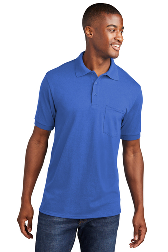 Port & Company® Adult Unisex Core Blend 5.5-ounce, 50/50 cotton/poly Jersey Knit Pocket Polo Shirt